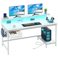 White Computer Desk with Power Outlet T967