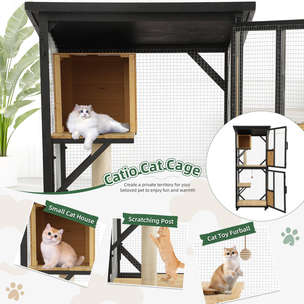 4-Tier Outdoor Cat House Enclosure X89739