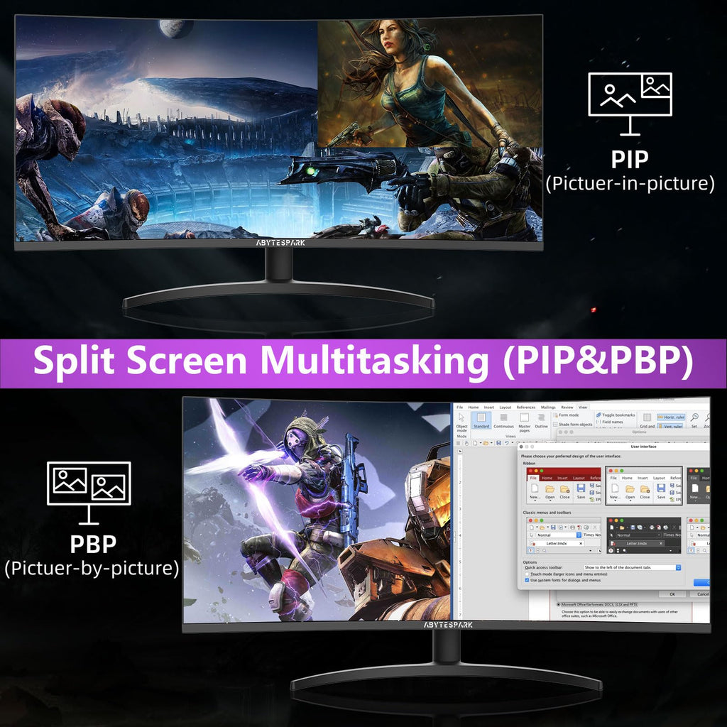 34 Inch Curved Ultra Wide WQHD Gaming Monitor 165Hz 1ms HDR400 A933