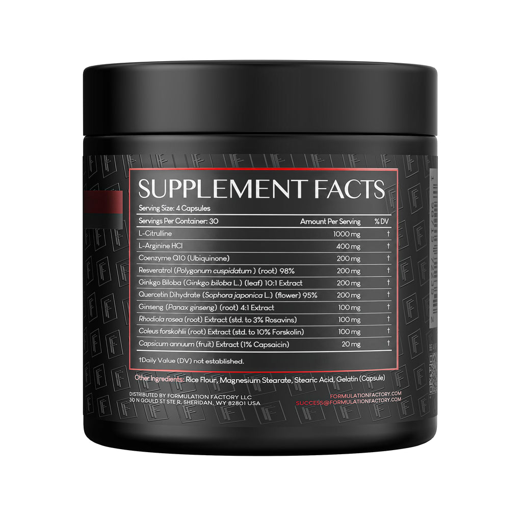 Nitric Oxide Booster with L-Citrulline, L-Arginine, CoQ10 & Resveratrol - 120 Capsules H753211