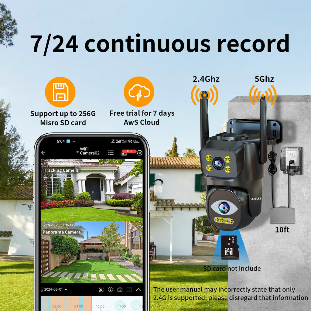 Dual Lens WiFi Security Camera Outdoor C829