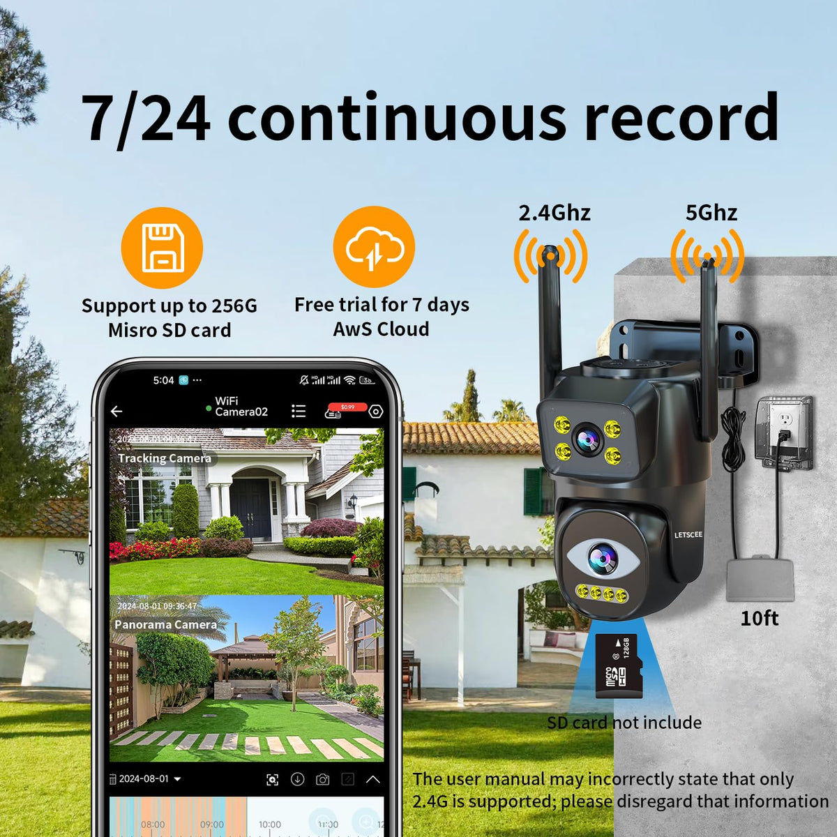 Dual Lens WiFi Security Camera Outdoor C829