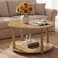 2-Tier Round Coffee Table with Storage W841