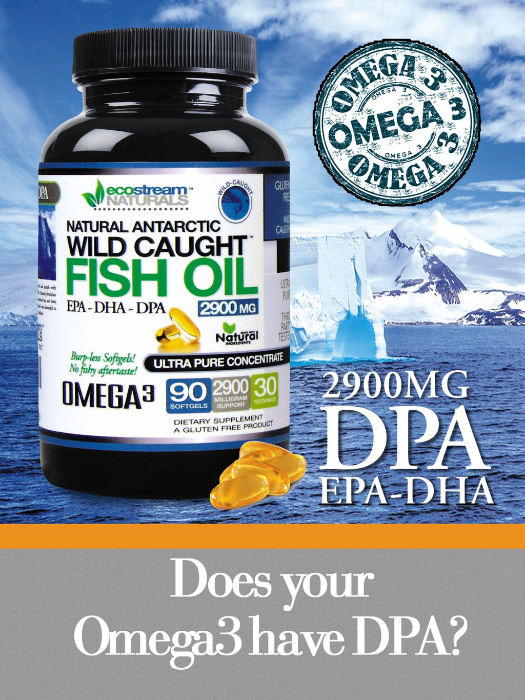 Wild Caught Omega 3 Fish Oil 2,900 MG A852993