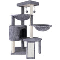 Grey Three Layer Cat Tree with Condo and Hammocks R329