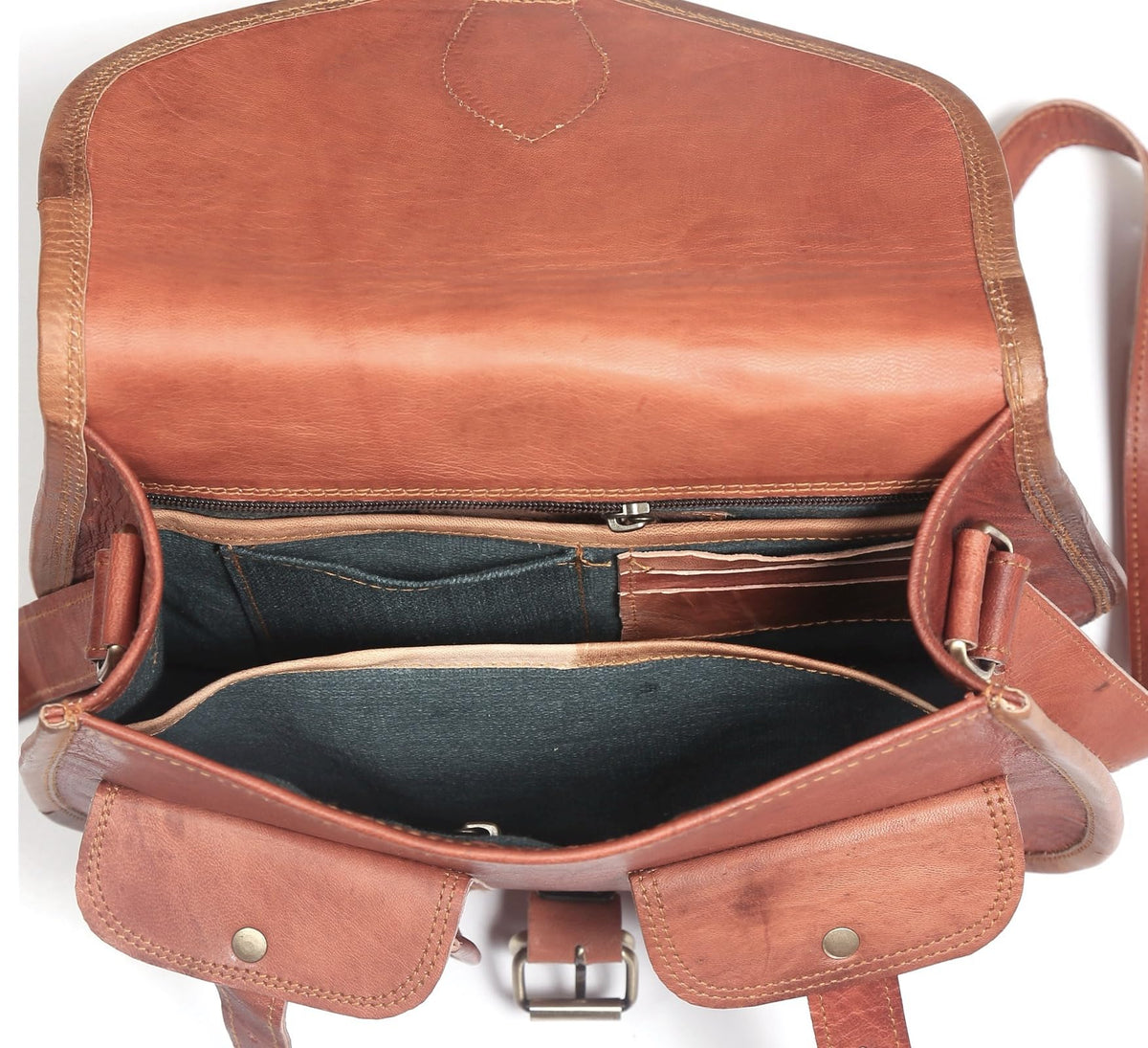 Women Vintage Style Genuine Leather Crossbody Shoulder Bag Q4269