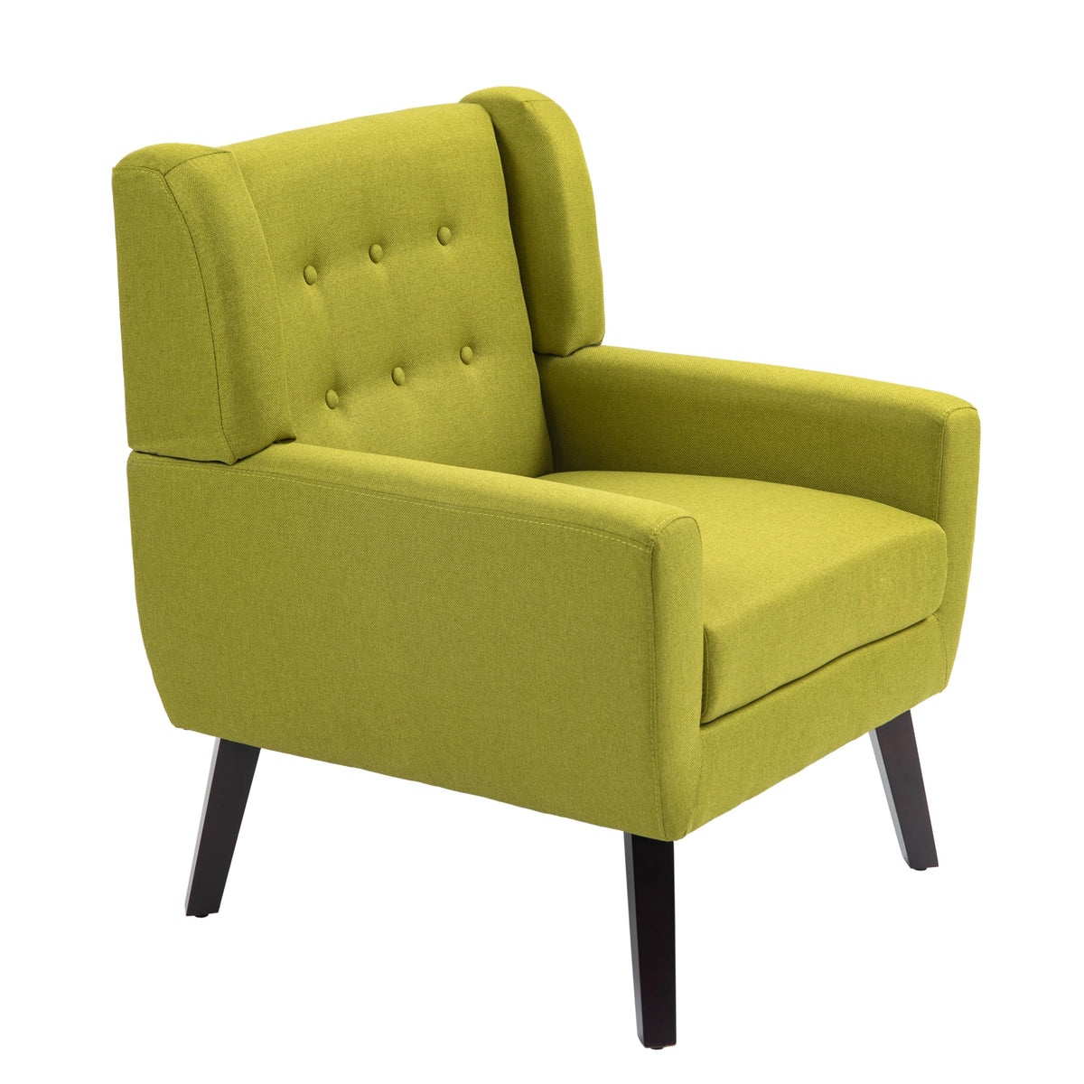 Green Fabric Accent Chairs Set of 2 D8196