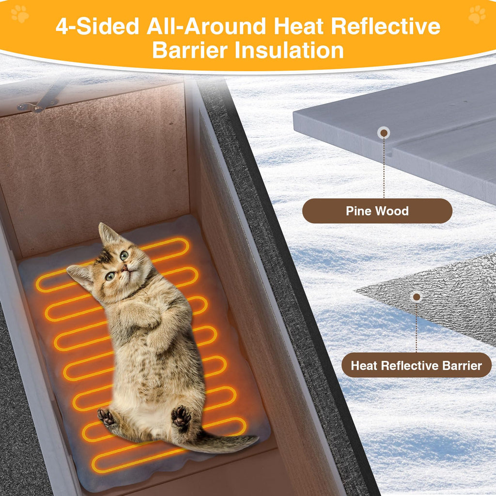 Wooden Heated 2-Story Cat House D778