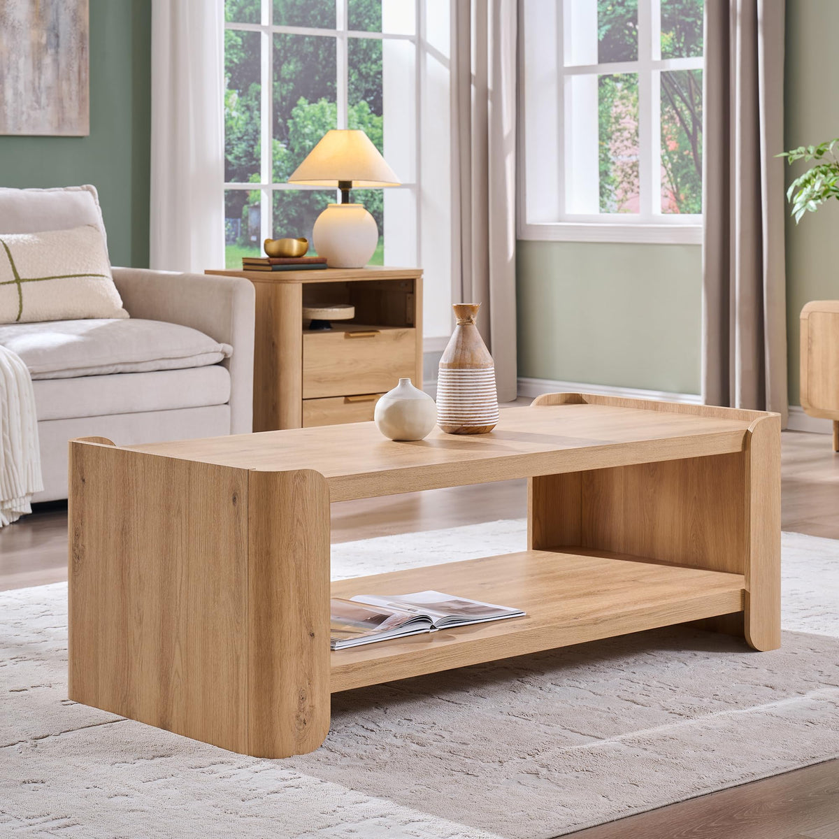 48" 2-Tier Storage Coffee Table A1085