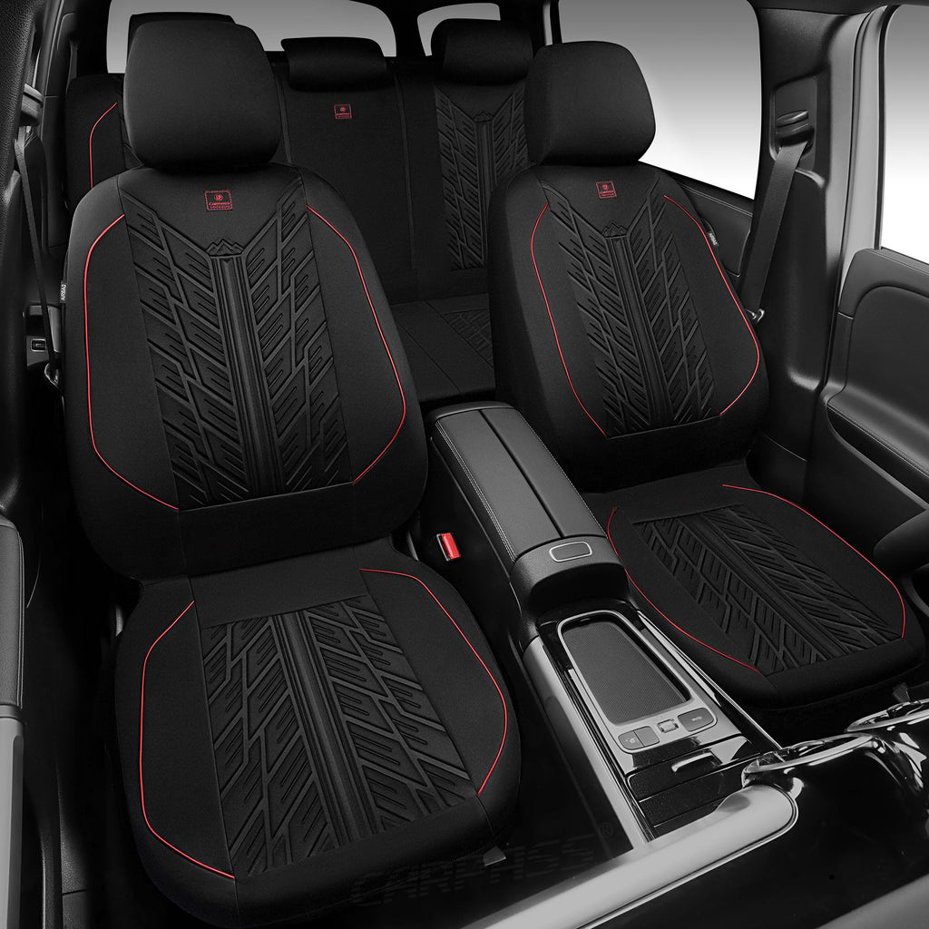 Waterproof Neoprene Car Seat Covers Full Set 5 Seats Black Red T486