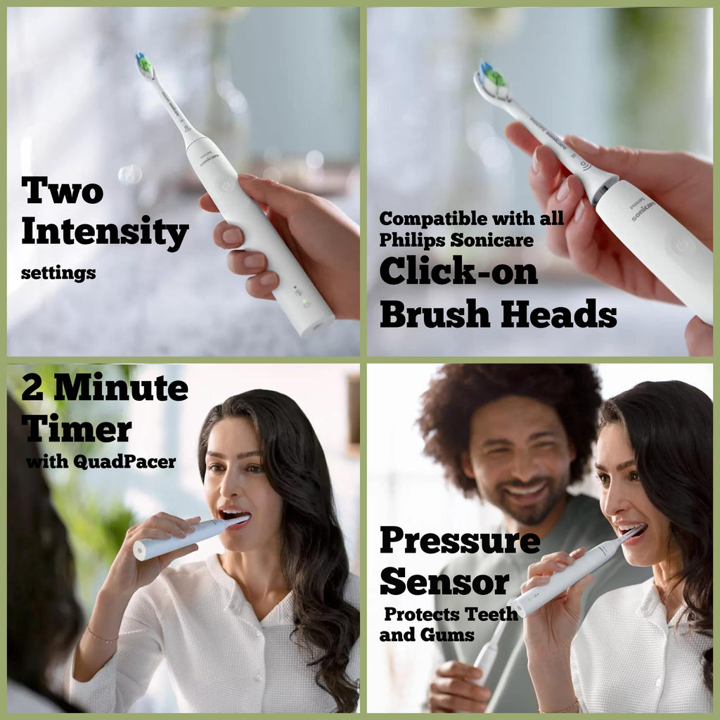 Rechargeable Electric Toothbrush with Pressure Sensor and Travel Case X975