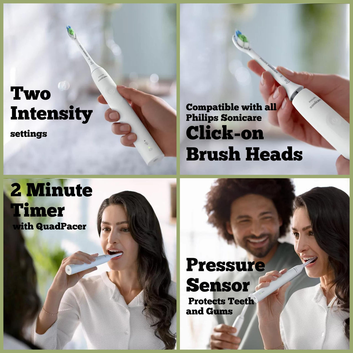 Rechargeable Electric Toothbrush with Pressure Sensor and Travel Case X975