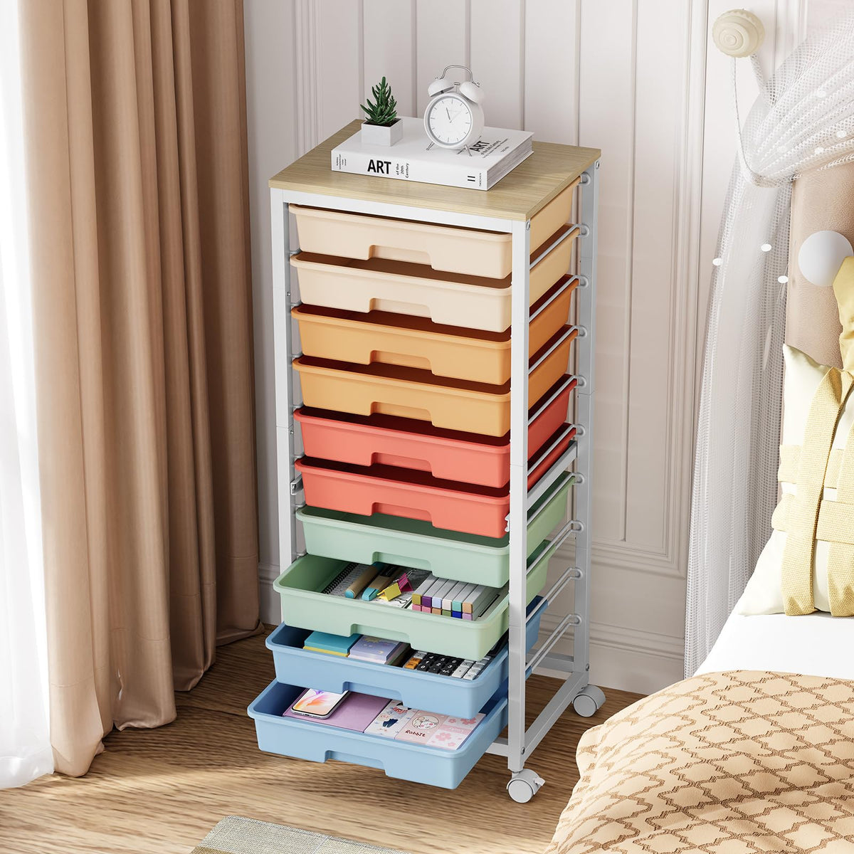 10 Drawer Rolling Cart A38062