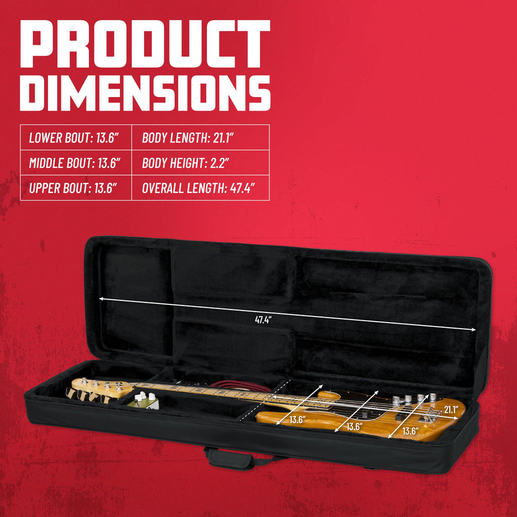 Lightweight Polyfoam Guitar Case for Electric Bass Guitars F5235
