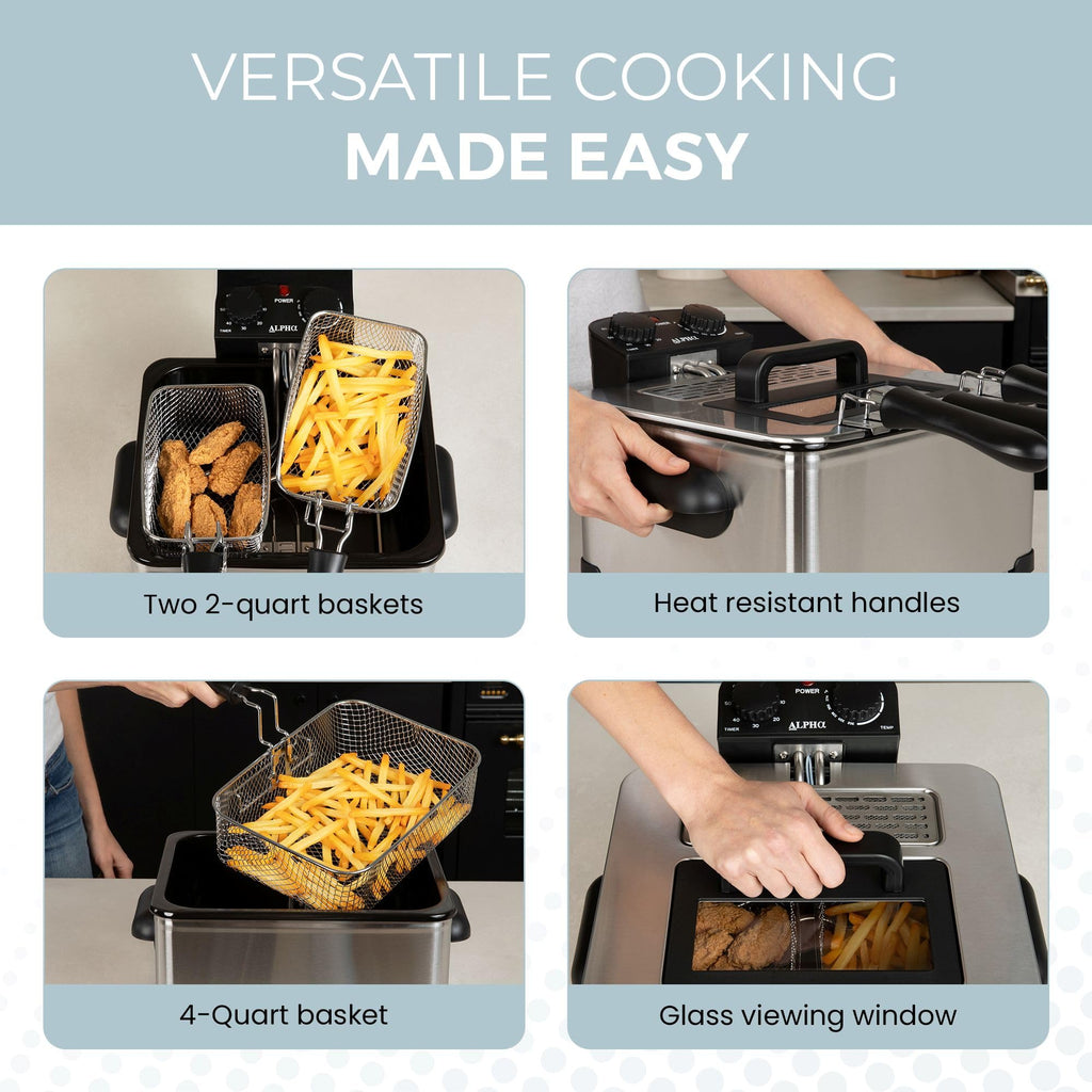 4.5L Stainless Steel Electric Deep Fryer with Basket H4211