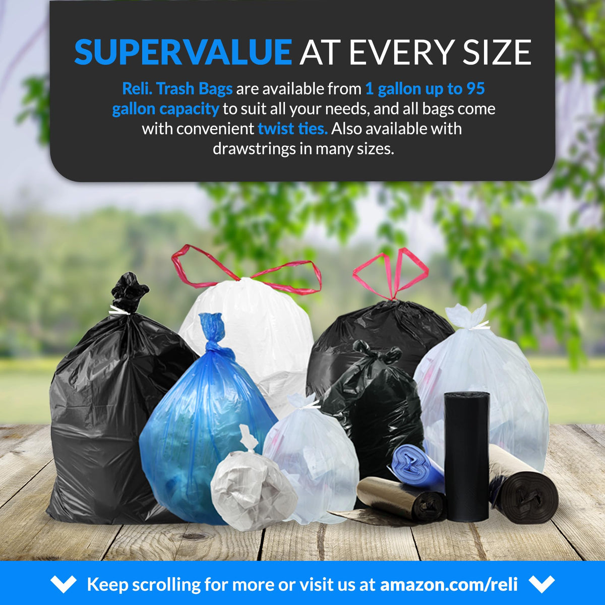 40 to 45 Gallon Heavy Duty Trash Bags E924