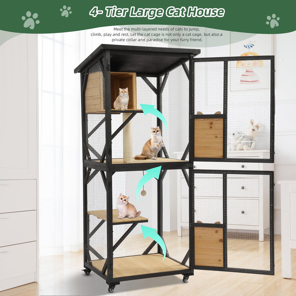 4-Tier Outdoor Cat House Enclosure X89739
