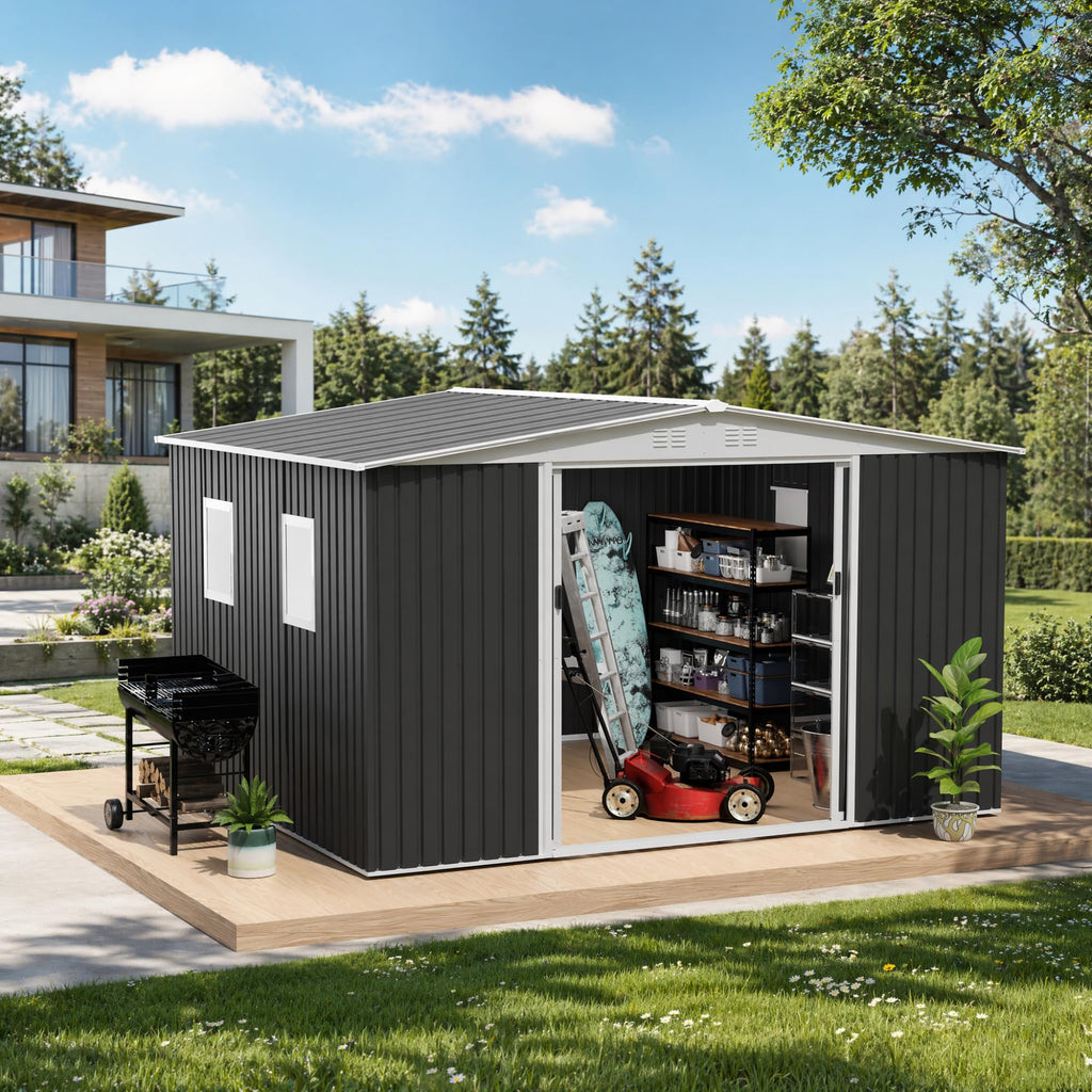 12x10 ft Metal Garden Shed U454