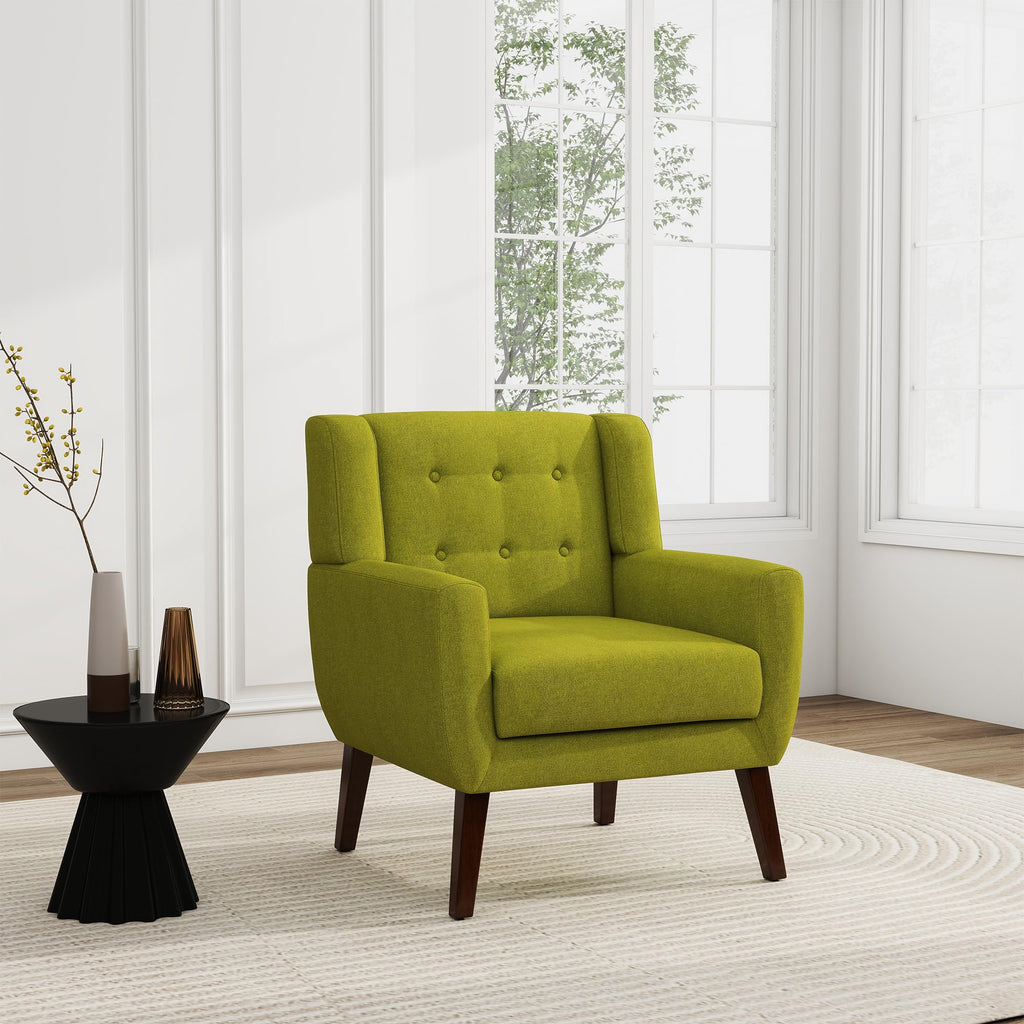 Green Fabric Accent Chairs Set of 2 D8196
