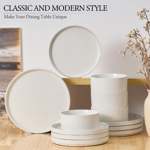 12-Piece Stoneware Plates and Bowls Set N69224