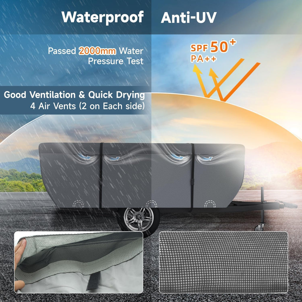 Waterproof Anti-UV Pop Up Camper Cover Fits 14'-16' Trailers A3134