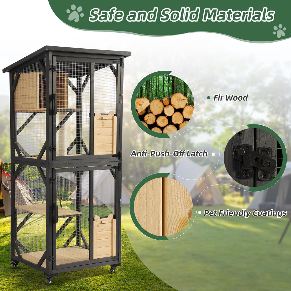 4-Tier Outdoor Cat House Enclosure X89739
