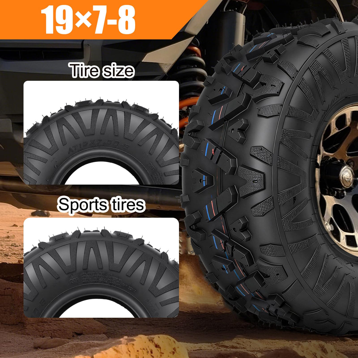 19x7-8 All-Terrain ATV/UTV Tires Set of 2 G2384
