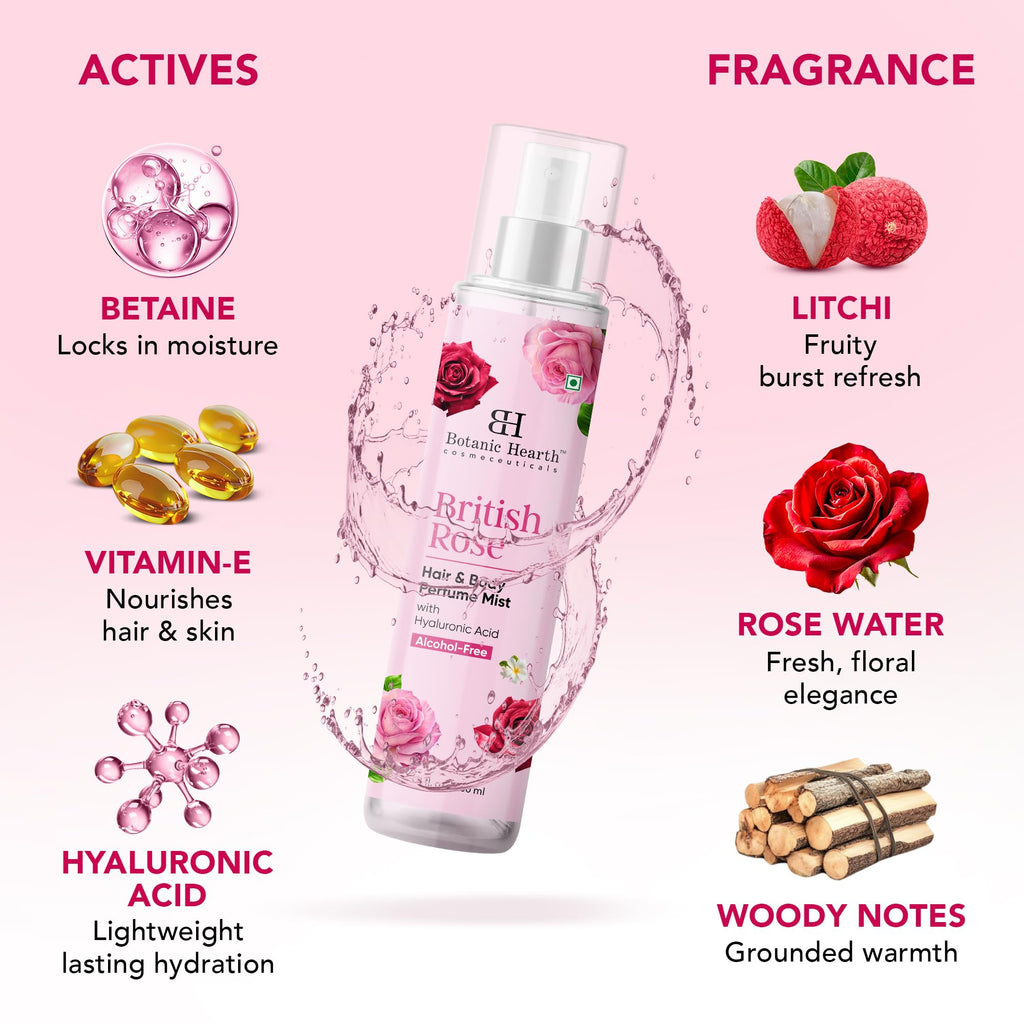 British Rose Body Spray & Hair Perfume 3.4oz P152