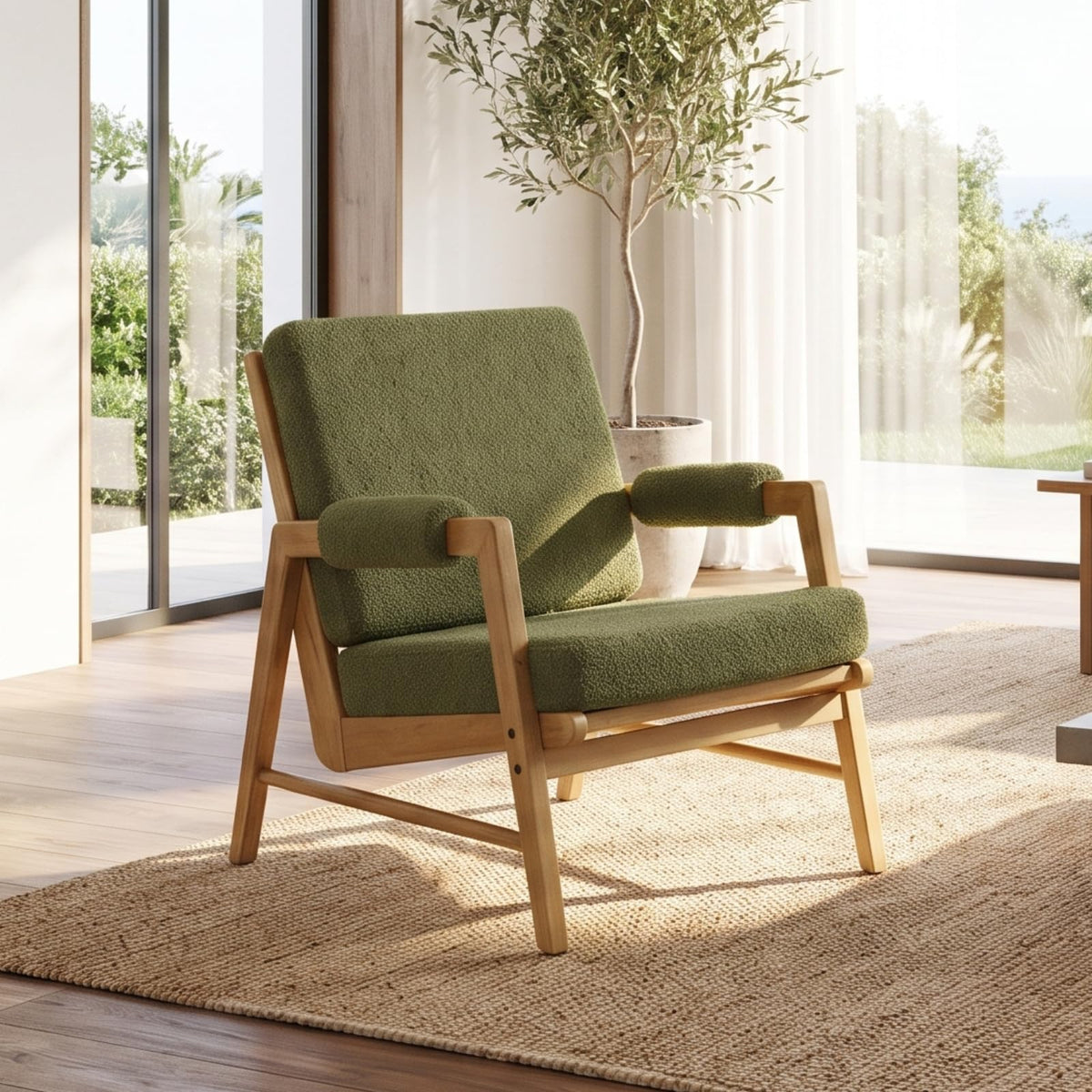 Boucle Upholstered Accent Chair Set of 2 T49139