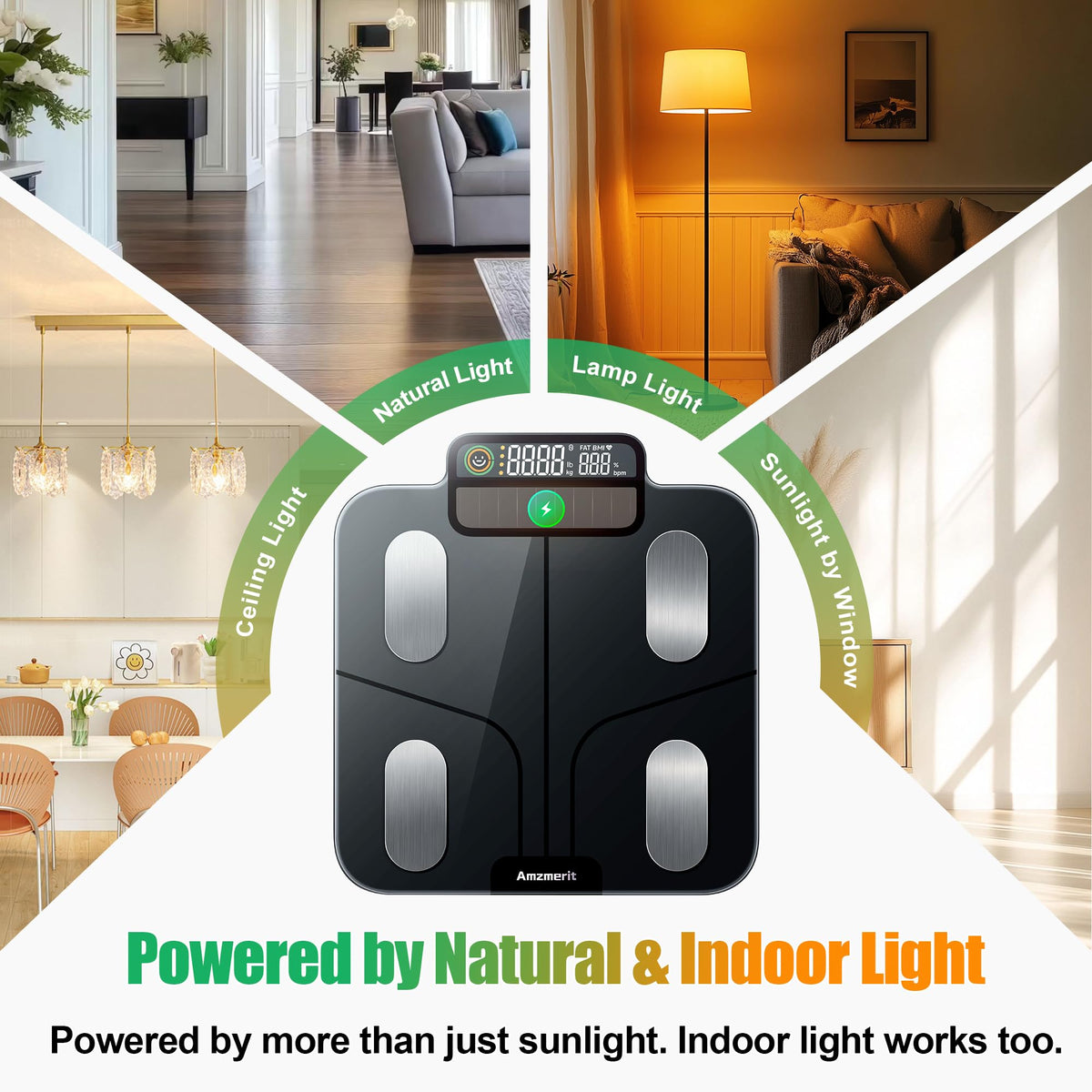 Solar Powered Smart Scale for Body Weight S533096