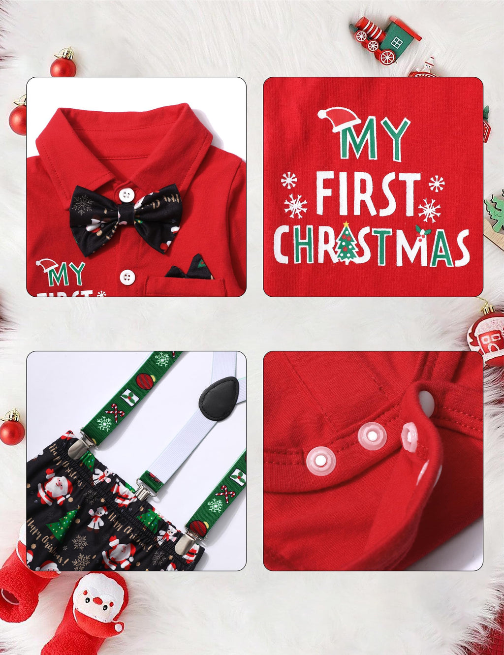 Baby Boy Christmas Outfit 3PCS Set G799