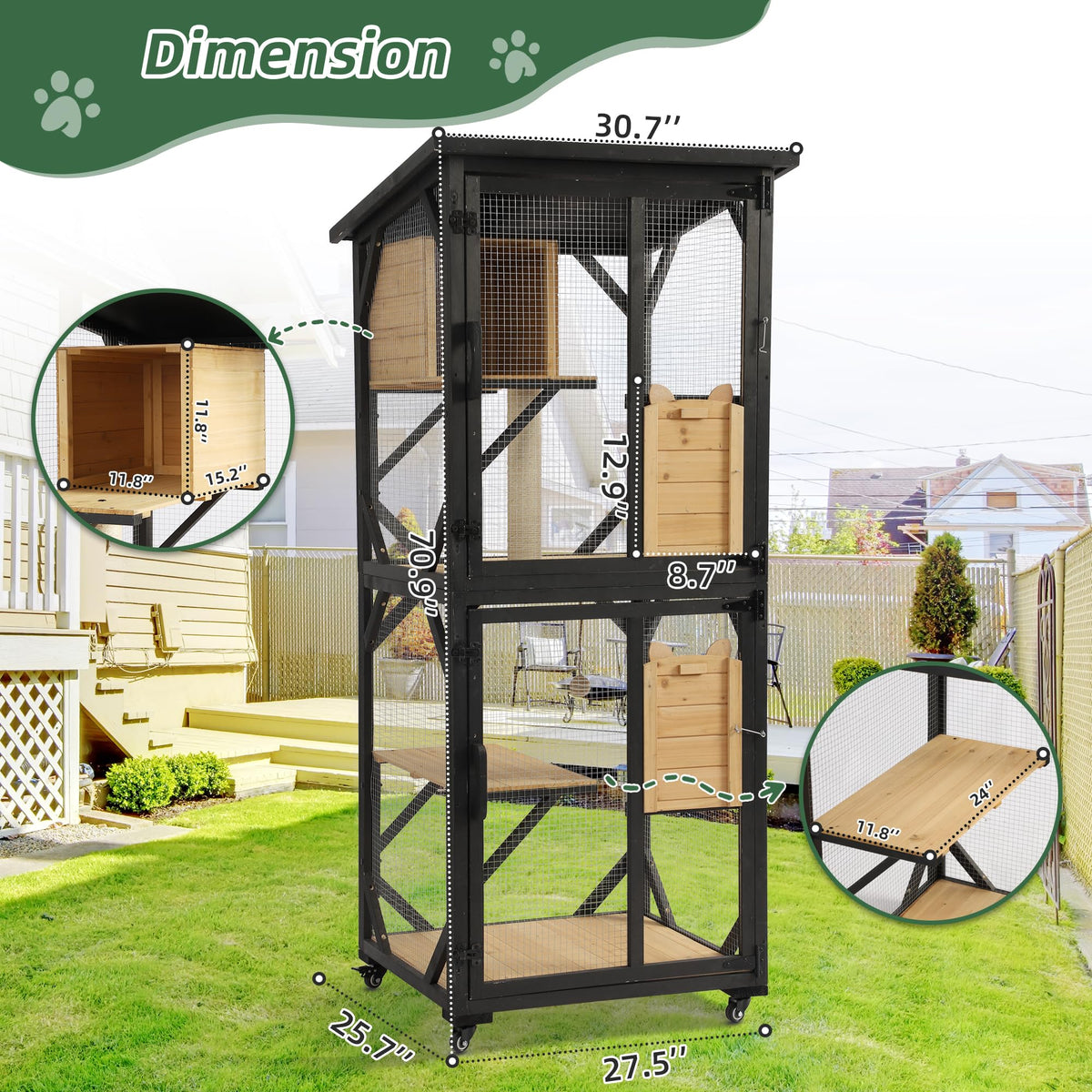 4-Tier Outdoor Cat House Enclosure X89739