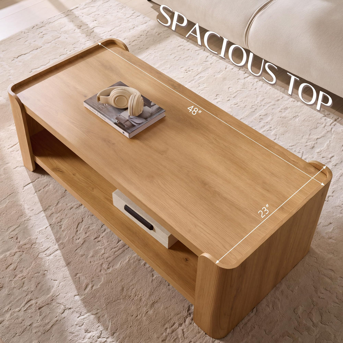 48" 2-Tier Storage Coffee Table A1085