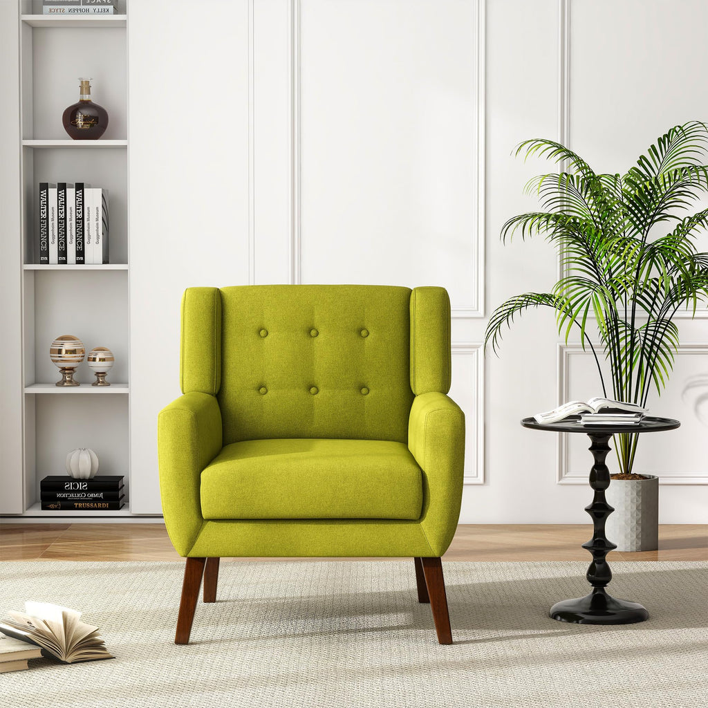 Green Fabric Accent Chairs Set of 2 D8196