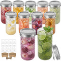 12 Pack 12oz Regular Mouth Glass Jars With Lids L74279